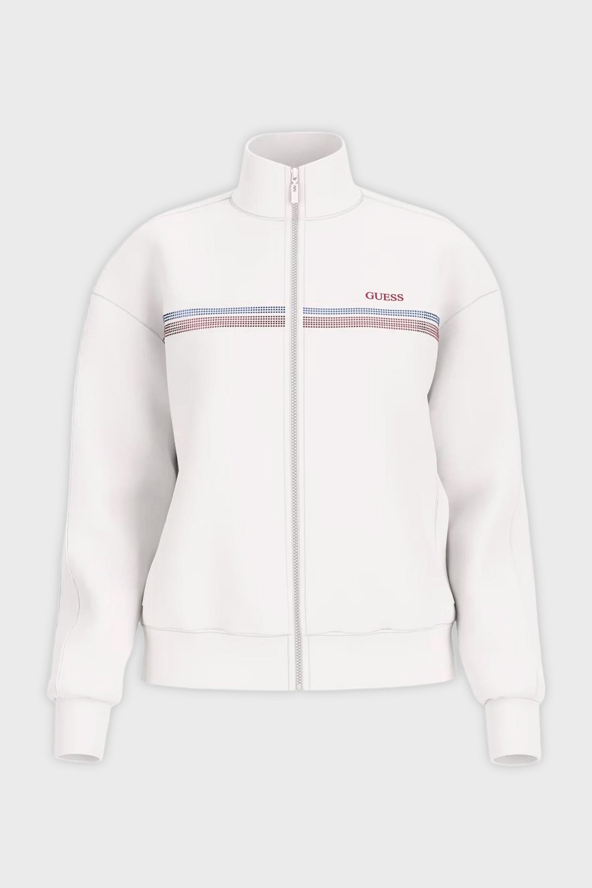 Guess Kadın Fermuarlı Sweatshirt Beyaz