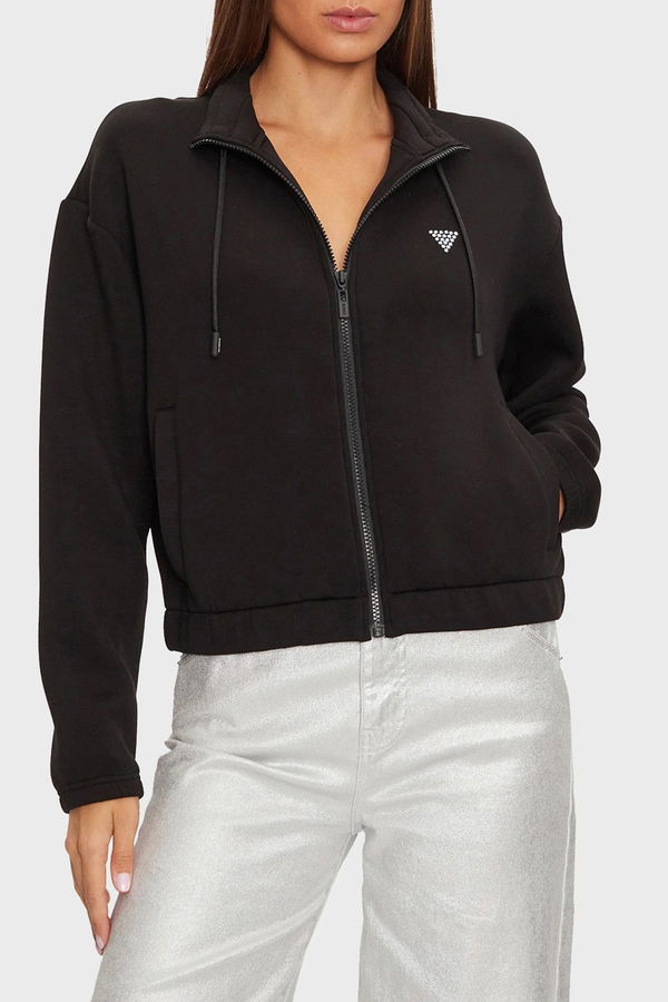Guess Kadın Fermuarlı Sweatshirt SIYAH Guess Kadın Fermuarlı Sweatshirt SIYAH