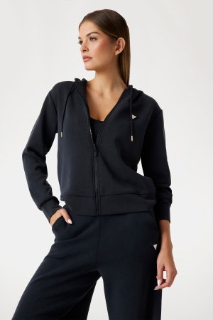 Guess Kadın Fermuarlı Sweatshirt SIYAH
