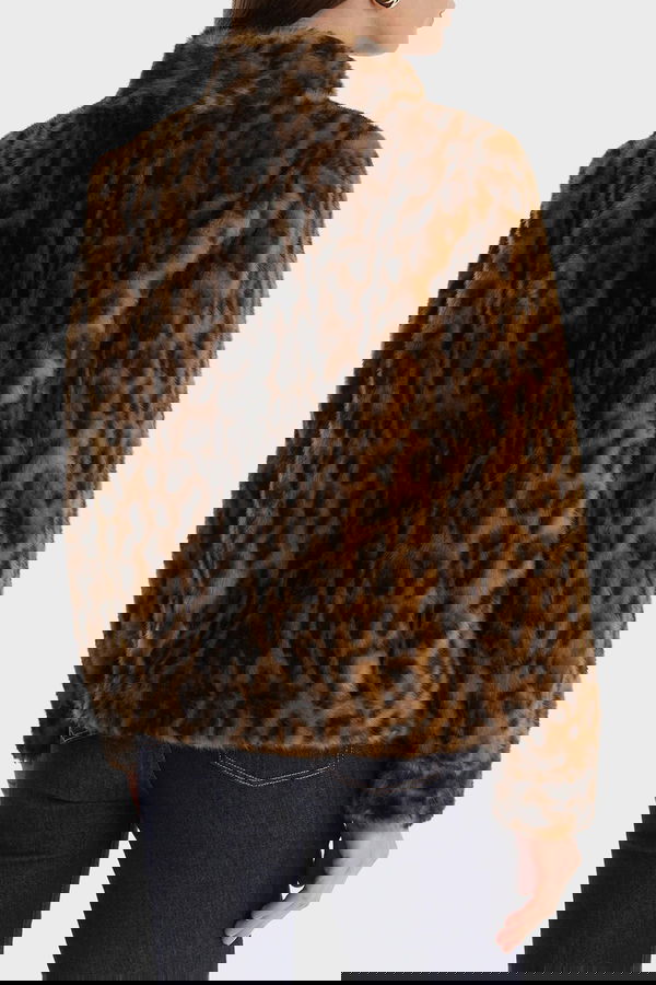 Guess Kadın Kürk Mont KAHVERENGI