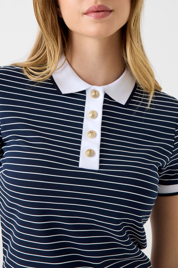 Guess Kadın Polo Yaka T-shirt LACIVERT