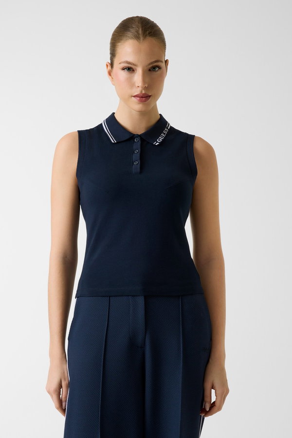 Guess Kadın Polo Yaka T-shirt LACIVERT