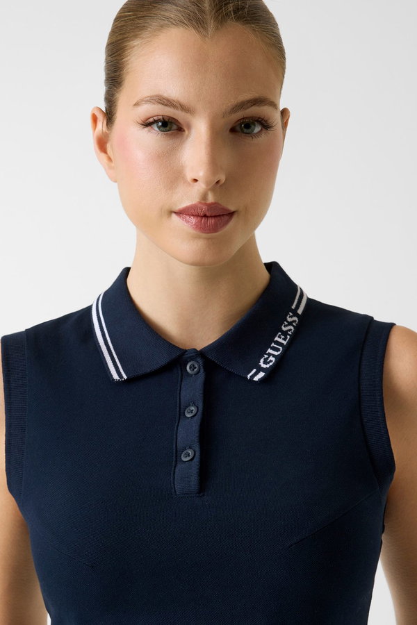 Guess Kadın Polo Yaka T-shirt LACIVERT