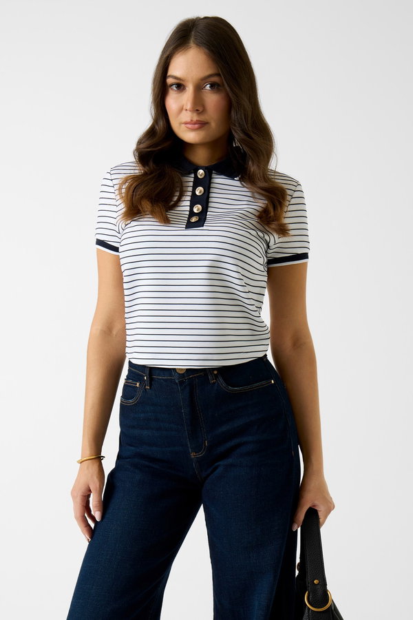 Guess Kadın Polo Yaka T-shirt SIYAH