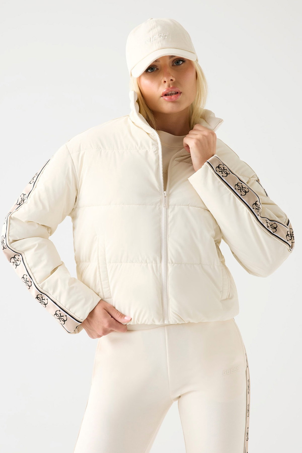 Guess Kadın Şişme Mont BEJ