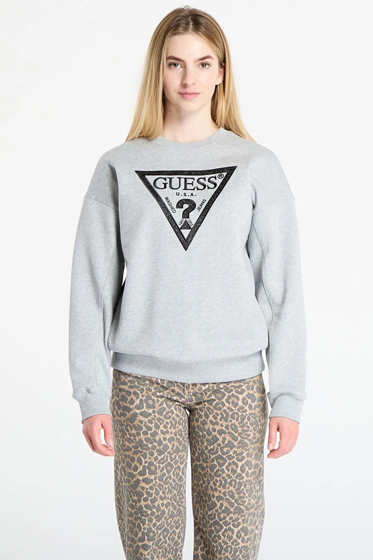 Guess Kadın Bisiklet Yaka Sweatshirt GRI