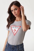 Guess Marka Logolu Kadın T-shirt GRI