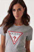 Guess Marka Logolu Kadın T-shirt GRI