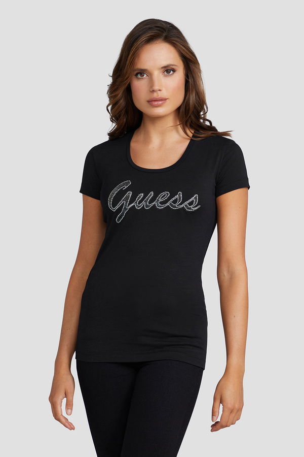 Guess Baskılı Kadın T-shirt SİYAH