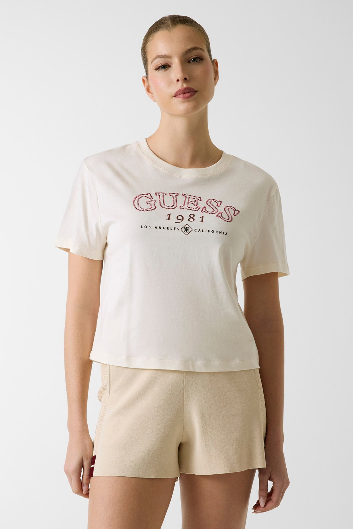 Guess Kadın T-shirt BEJ