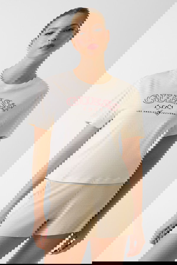 Guess Kadın T-shirt BEJ