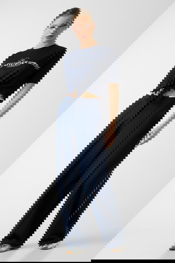 Guess Ön Bağlamalı Kadın T-shirt LACIVERT