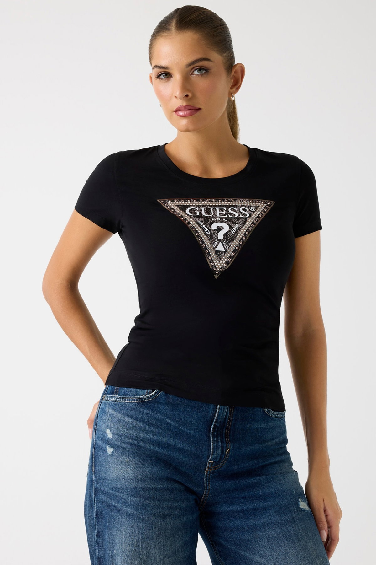 Guess Kadın T-shirt SIYAH