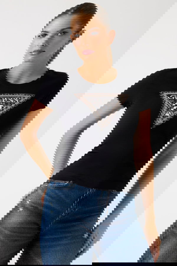 Guess Kadın T-shirt SIYAH Guess Kadın T-shirt SIYAH