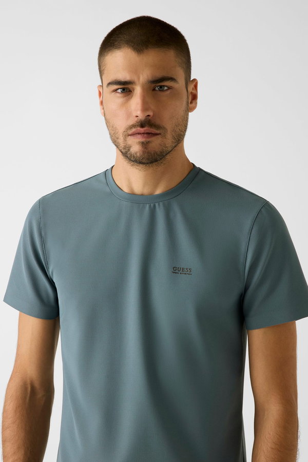 Guess Kısa Kollu Bisiklet Yaka Erkek T-shirt PETROL