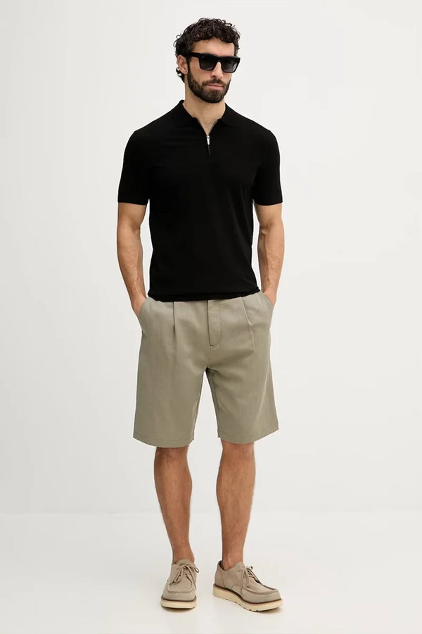 Guess Kısa Kollu Polo Yaka Erkek Triko T-shirt SIYAH