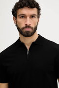 Guess Kısa Kollu Polo Yaka Erkek Triko T-shirt SIYAH