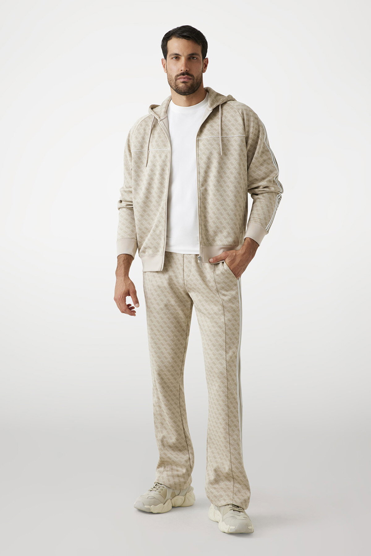 Guess Logolu Erkek Eşofman Altı BEJ