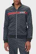Guess Logolu Erkek Fermuarlı Sweatshirt SIYAH