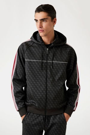 Guess Logolu Erkek Fermuarlı Sweatshirt SIYAH Guess Logolu Erkek Fermuarlı Sweatshirt SIYAH