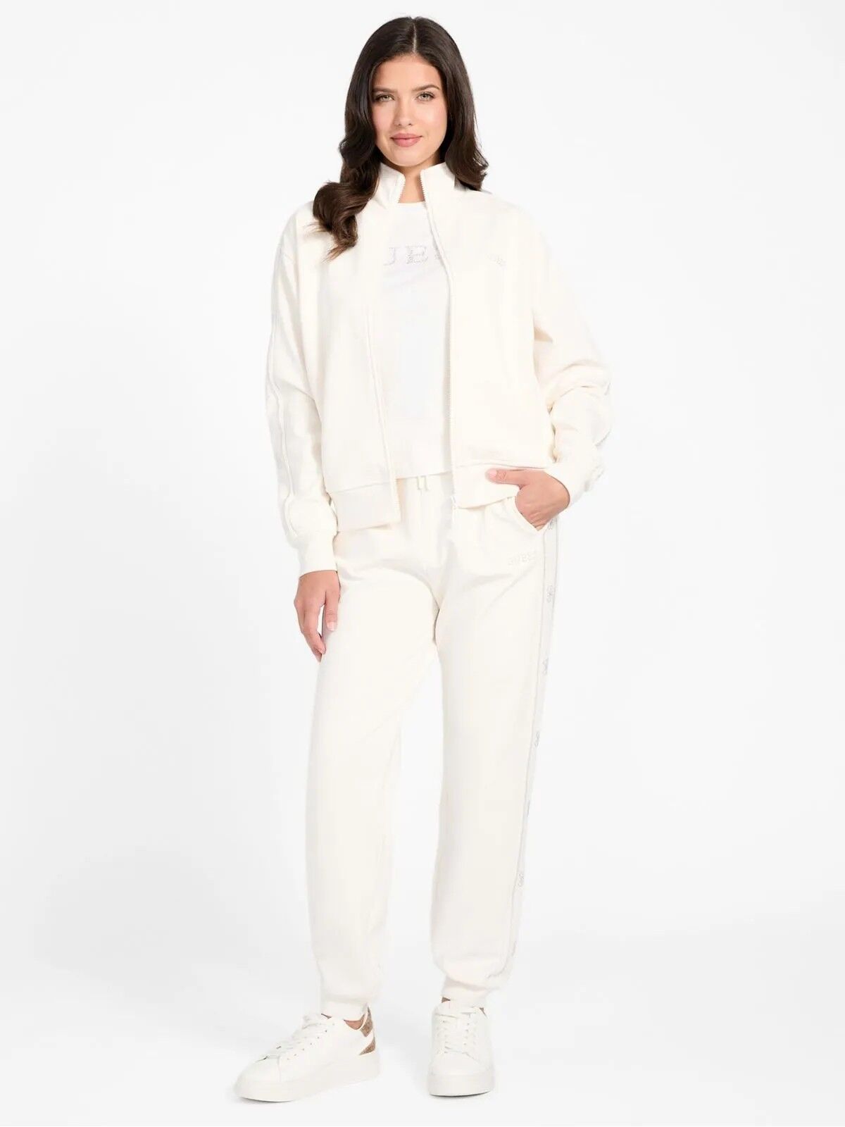 Guess Logolu Kadın Eşofman Altı EKRU