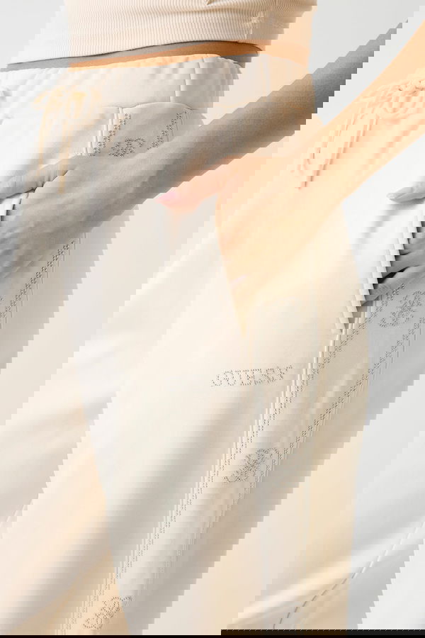 Guess Logolu Kadın Eşofman Altı KREM