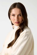 Guess Logolu Kadın Fermuarlı Sweatshirt EKRU