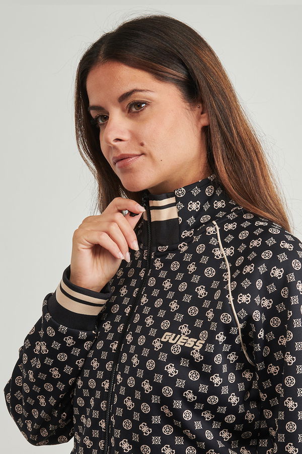 Guess Logolu Kadın Fermuarlı Sweatshirt SIYAH Guess Logolu Kadın Fermuarlı Sweatshirt SIYAH