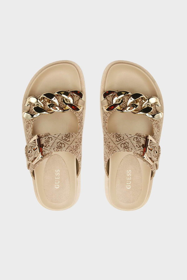 Guess Logolu Kadın Terlik BEJ