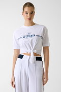 Guess Ön Bağlamalı Kadın T-shirt Beyaz