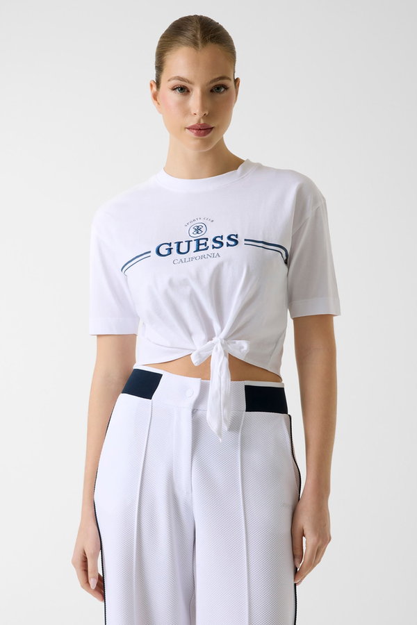 Guess Ön Bağlamalı Kadın T-shirt Beyaz