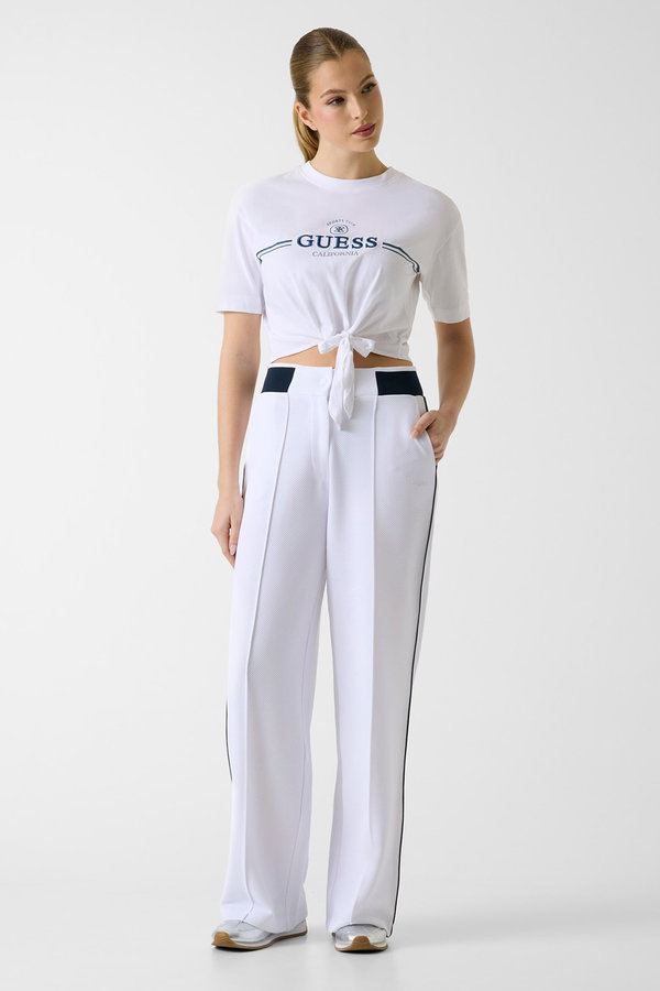 Guess Ön Bağlamalı Kadın T-shirt Beyaz