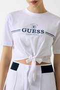 Guess Ön Bağlamalı Kadın T-shirt Beyaz