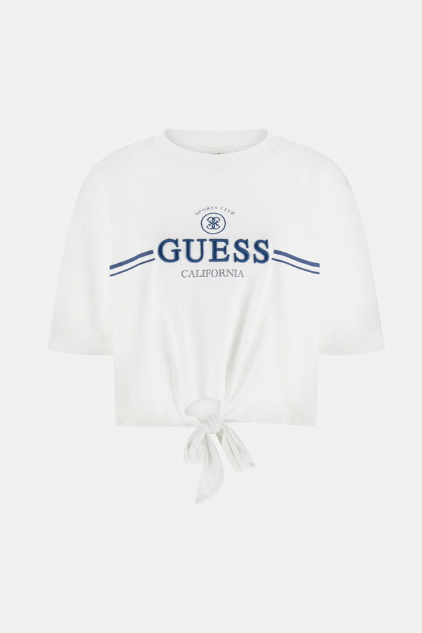 Guess Ön Bağlamalı Kadın T-shirt Beyaz