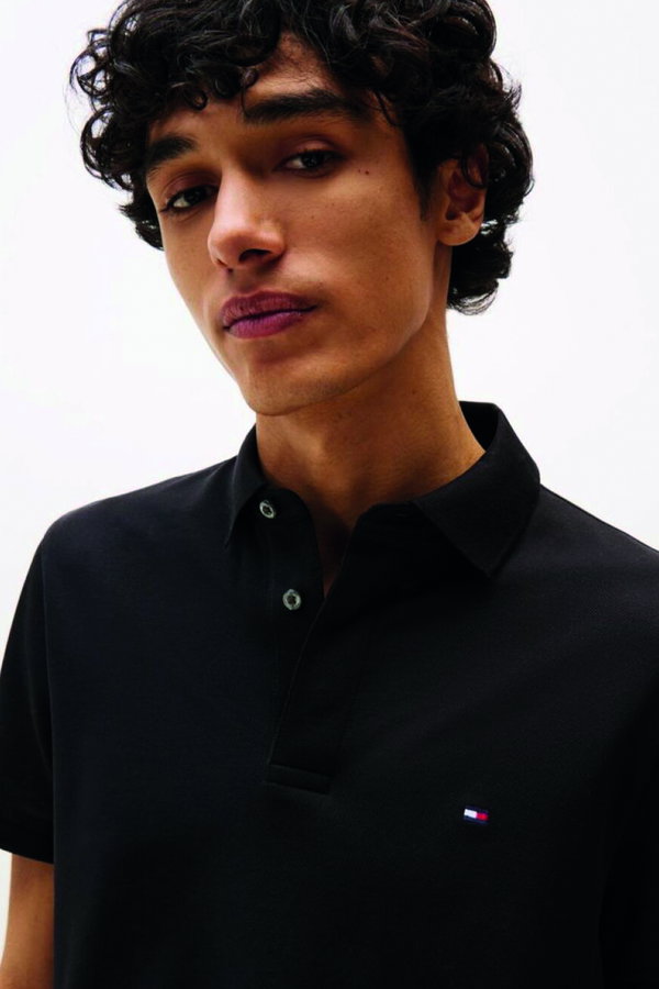 Tommy Hilfiger Polo Yaka Erkek T-shirt SİYAH