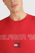 Tommy Hilfiger Baskılı Erkek T-shirt KIRMIZI