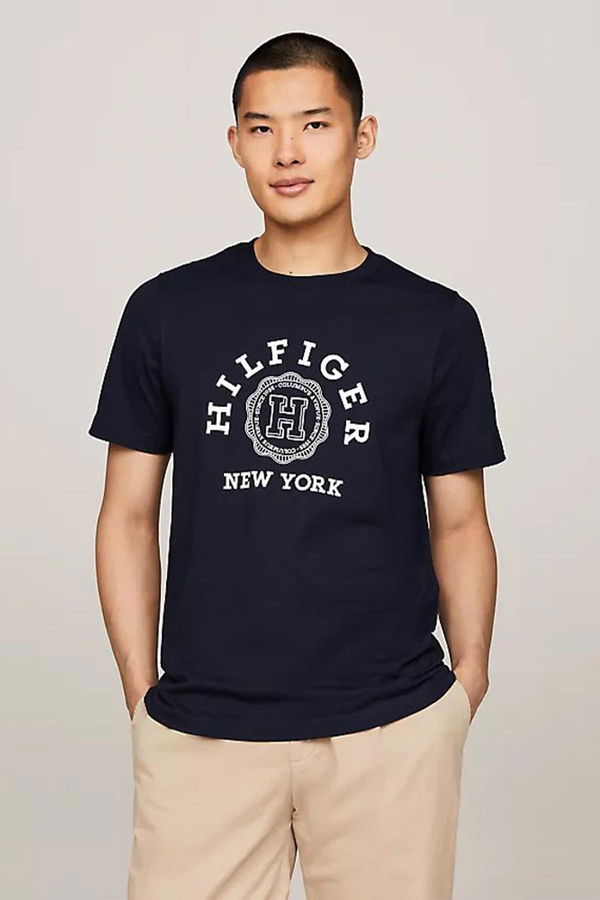 Tommy Hilfiger Bisiklet Yaka Erkek T-shirt LACİVERT