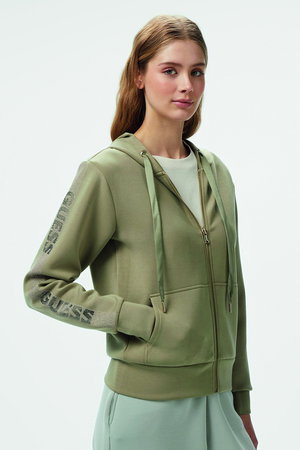 Guess Fermuarlı Kadın Sweat Haki