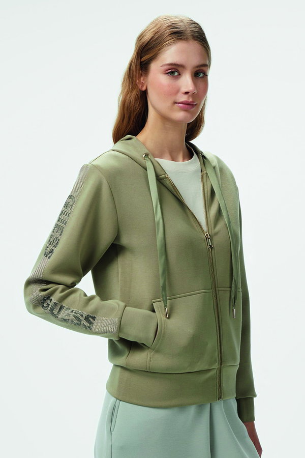 Guess Fermuarlı Kadın Sweat Haki