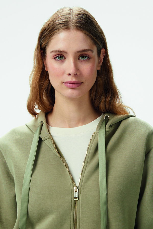Guess Fermuarlı Kadın Sweat Haki