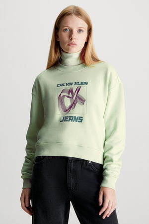 Calvin Klein Basıkılı Kadın Sweat MINT Calvin Klein Basıkılı Kadın Sweat MINT