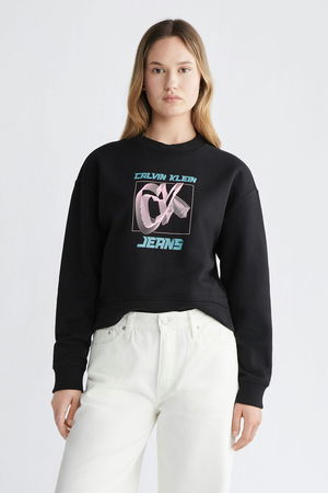 Calvin Klein Kapüşonlu Kadın Sweat SİYAH Calvin Klein Kapüşonlu Kadın Sweat SİYAH