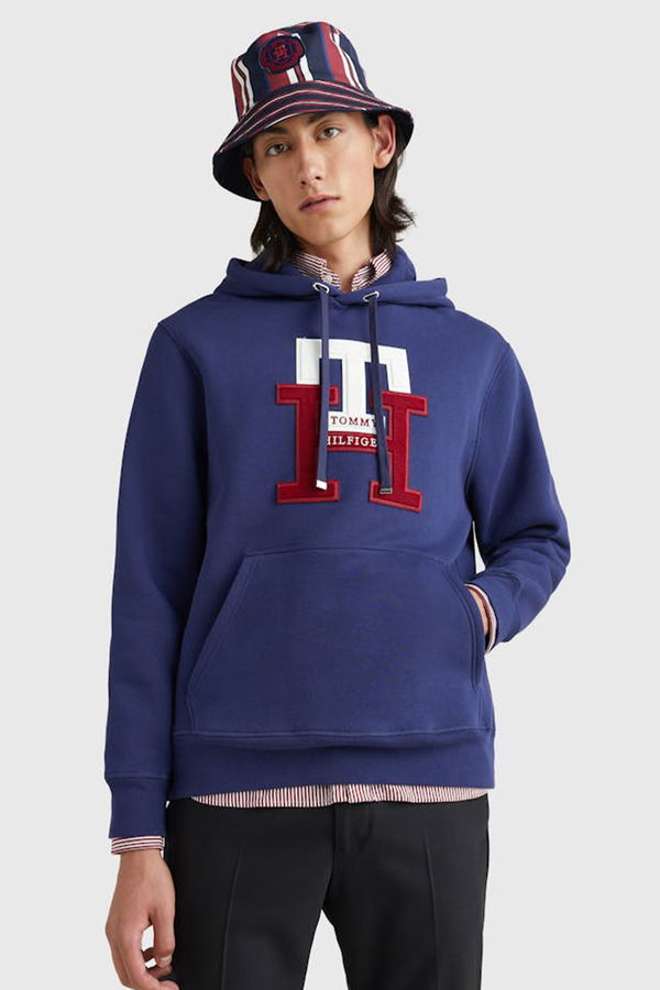 Tommy Hilfiger Kapüşonlu Erkek Sweat LACİVERT