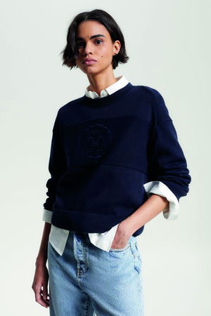 Tommy Hilfiger Bisiklet Yaka Triko Kazak LACİVERT Tommy Hilfiger Bisiklet Yaka Triko Kazak LACİVERT