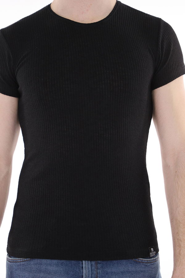 İnce Çizgili T-Shirt SIYAH İnce Çizgili T-Shirt SIYAH