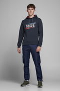 Jack & Jones Baskılı Kapüşonlu Sweat LACIVERT