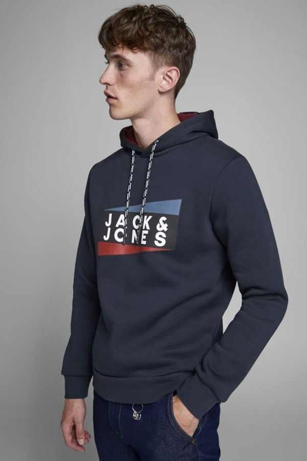 Jack & Jones Baskılı Kapüşonlu Sweat LACIVERT Jack & Jones Baskılı Kapüşonlu Sweat LACIVERT