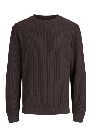 Jack & Jones Bisiklet Yaka Erkek Kazak KAHVERENGI
