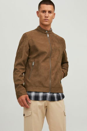 Jack & Jones Deri Görünümlü Ceket KAHVE Jack & Jones Deri Görünümlü Ceket KAHVE