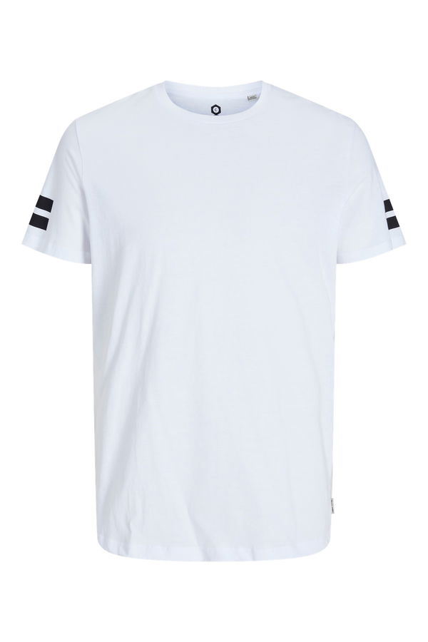 Jack & Jones Erkek Bisiklet Yaka T-shirt Beyaz